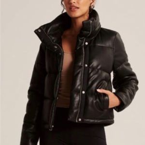 Abercrombie and Fitch mini puffer jacket- black size small